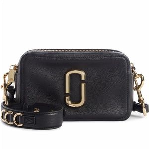 New Marc Jacobs The Soft-shot camera Leather Crossbody gleaming logo hardware